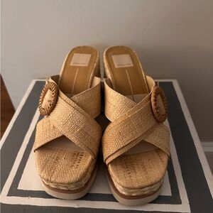 Dolce Vita Tan Woven Platform Sandals